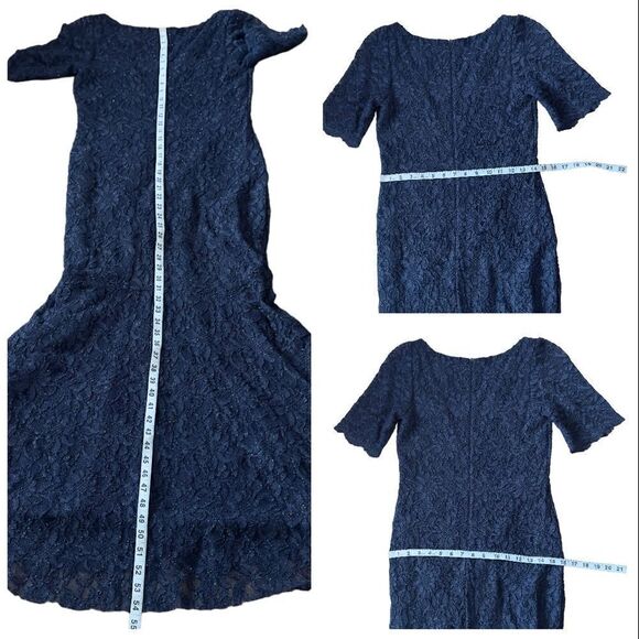 DECODE 1.8 Navy Lace Glitter Gown Size 8 - Picture 14 of 15